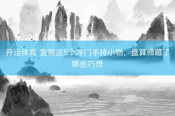 开运体育 宜家这5个冷门手持小物，盘算师藏了哪些巧想
